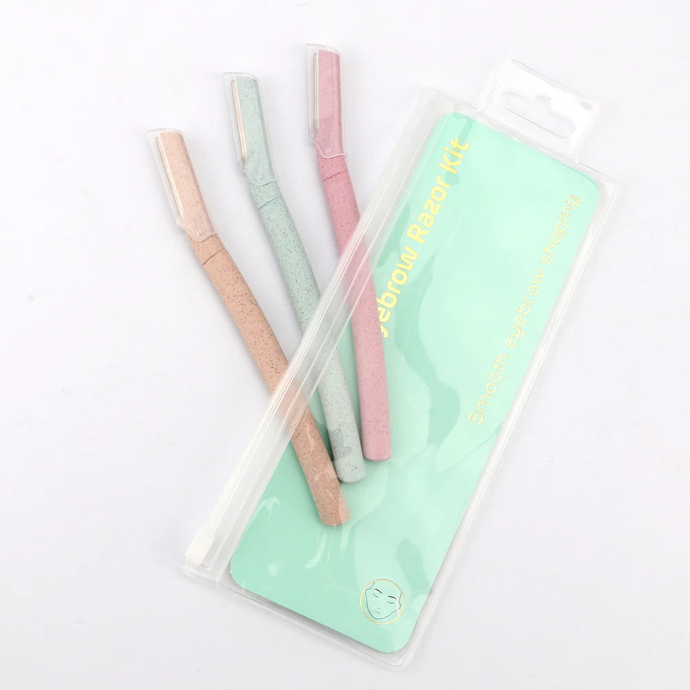 Ready to Ship Biodegradable Razors for Facial Fuzz Removal Lady's Eyebrow Trimmer