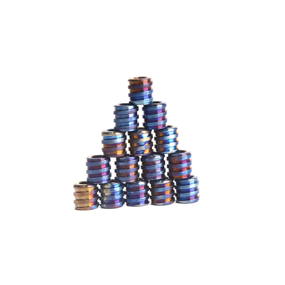 HTY GR5 Titanium Beads Parachute Cord Pendant Knife Beads Wire EDM Broaching 10mm*10mm Customizable OEM
