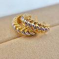 Aimgal Fine Jewelry AU750 18K Solid Gold Woven Hoop Earrings | Hollow Design | Trendy Women's NGTC Certified 1g Wedding Party