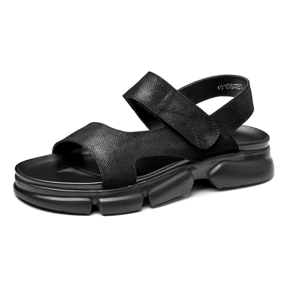 Trendy Men's Summer New Cowhide Waterproof Breathable Outdoor Thick-Soled Beach Shoes Genuine Leather Soft-Soled Slip-Resistant