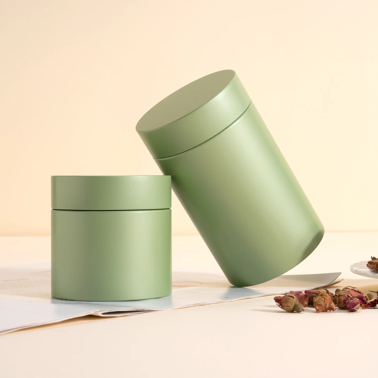 Tianhui Small Round Tin Cans Metal Airtight Tins Food Grade Canister for Powder