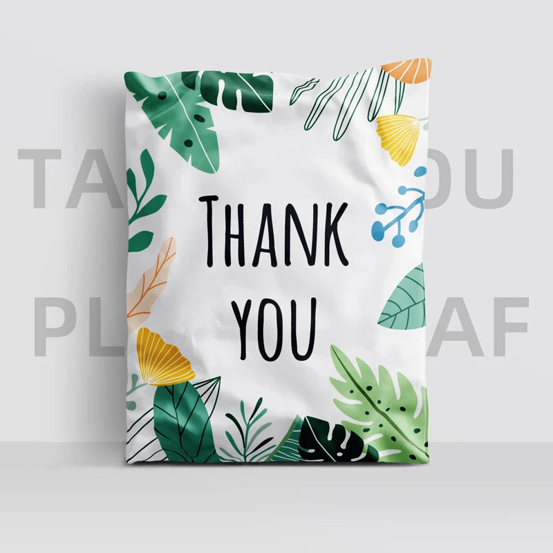 RTS Thanyou Leaf Polymailers  Postage Packaging Shipping Bags for Garments