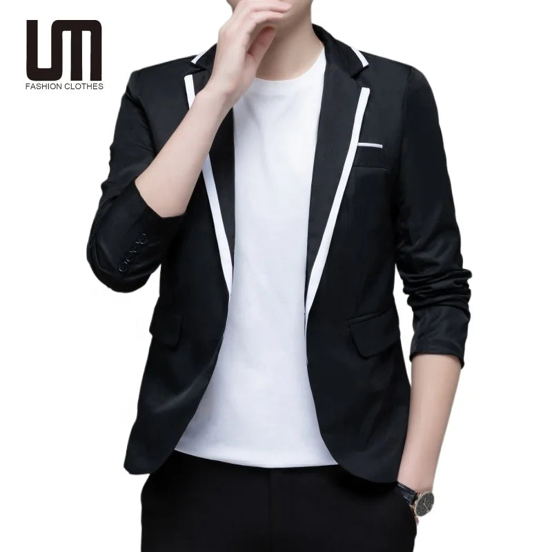Liu Ming Customized Wholesale 2025 Korean Fashion Spring Autumn Men Slim Fit Single Button Jacket Coat Blazers