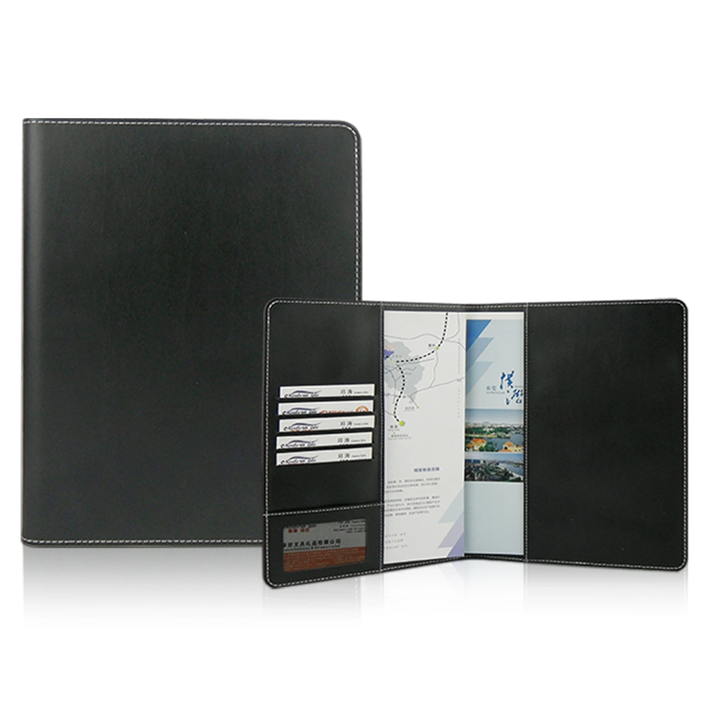 Modernqiu Custom A4 Padfolio Portfolio File Folder Business Executive PU Leather Document Products for School Use
