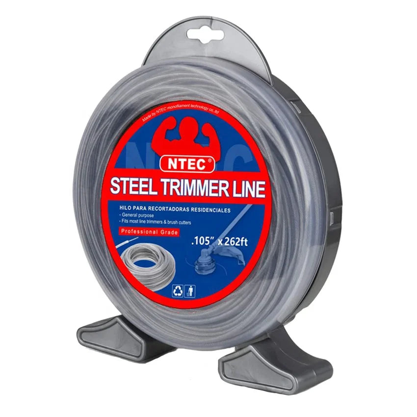 Gasoline Powered Metal Steel Trimmer Wire 3.5mm .138'' 15M Double Blister Round OEM