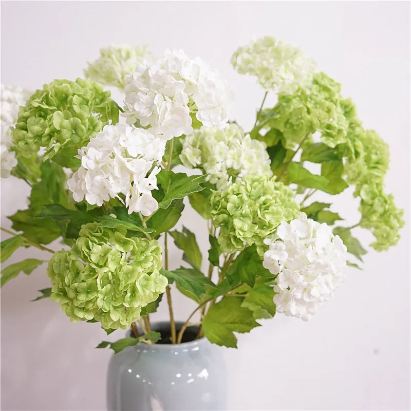 Y-H155 Wholesale Hydrangea Artificial Flower High Quality Latex Real Touch Hydrangea for Wedding Home Decoration