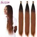 Synthetic Silky Bone Straight Crochet Hair Ombre Brown Micro Box Braids Crochet Hair Extension Wholesale Braiding Hair
