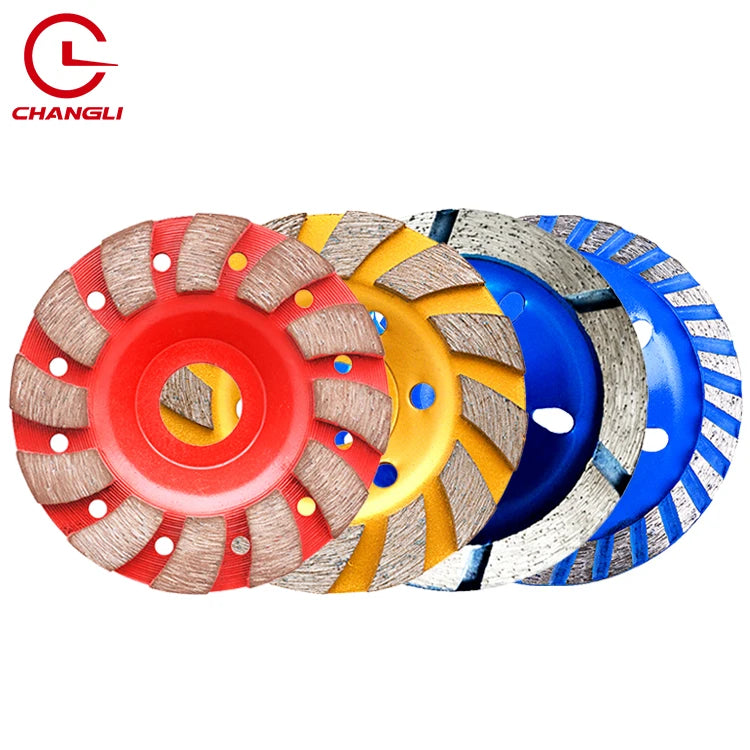 Changli CL 90-100 G Cold Press 105mm Double Stone Diamond Metal Turbo Cup High Efficiency Grinding Wheels for Granite Concrete