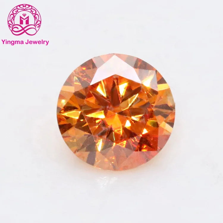 Factory Bulk Stock fanta Vivid Moissanite Loose Diamond Stone 0.5 Carat to 3 Carat Orange Color Loose Mosisanite