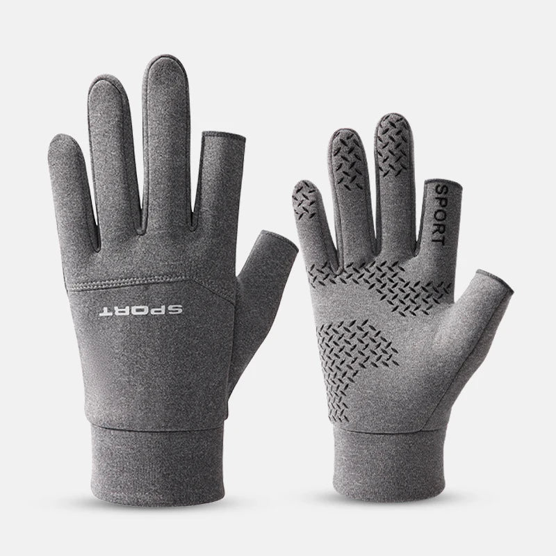 Warm Keeping Cold Weather Custom Full Two Finger Thermal Mens Plush Outdoor Winter Gloves
