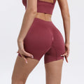 Custom Nylon Seamless Rib-Knit Scrunch Yoga Shorts for Women Quick Dry High Waist Butt Lifting Stretchy Sport Gym Running Shorts