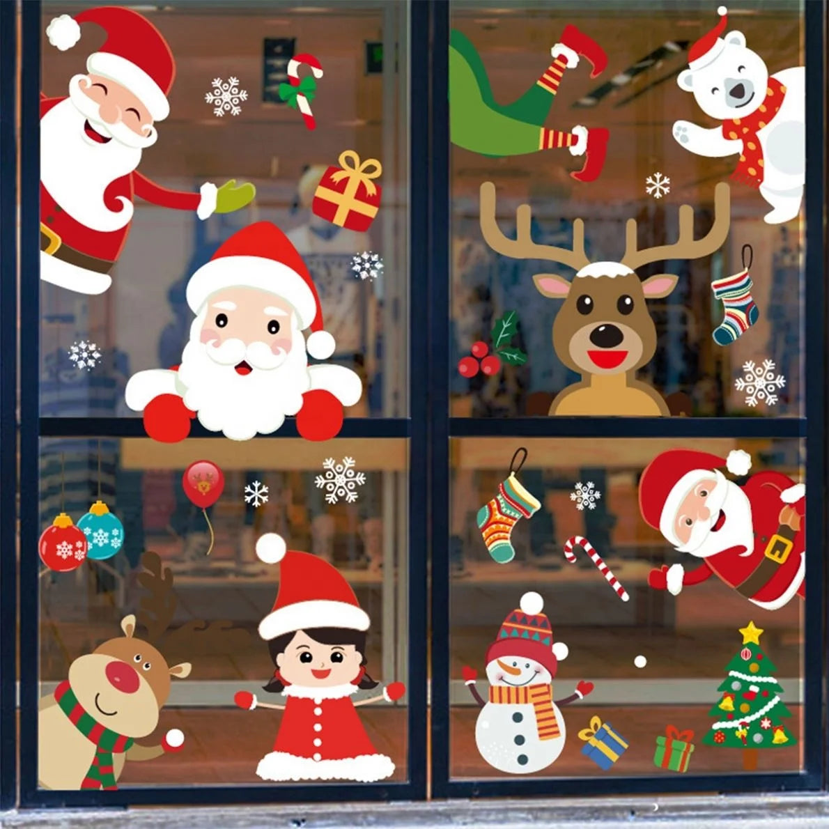 Christmas Window Sticker Merry Christmas Decorations for Home 2021 Christmas Ornament Xmas Natal Gifts New Year 2022