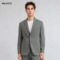 Stock Custom Men's British Style Elegant Business Suits High Quality Breathable Jacket Single Breasted Slim Fit Zipper Worsted
