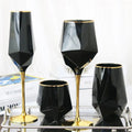 Hot Selling 2025 Luxury Gold Rim Black Special Shaped Beverage Liquid Glass Container