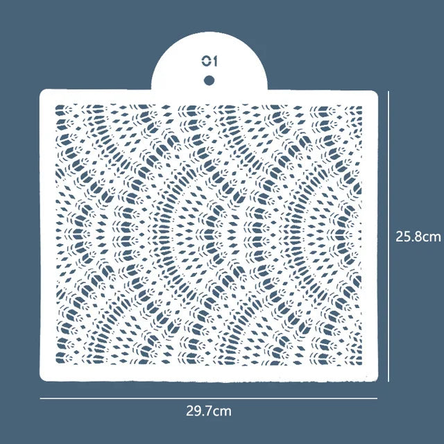 Saffron Large Cake Mesh Stencil Multiple Designs Plastic Fondant Sugar Templates for Cake Decoration New Tool