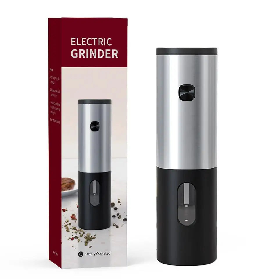 Wholesale Kitchen Tool Battery Operated Pepper Mill Adjustable Electric Stainless Steel Salt and Pepper Grinder