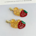 Trendy Seamless Acetic Acid Hairpins No Crease Strawberry Bear Hair Clips Metal Acetate Hairpins