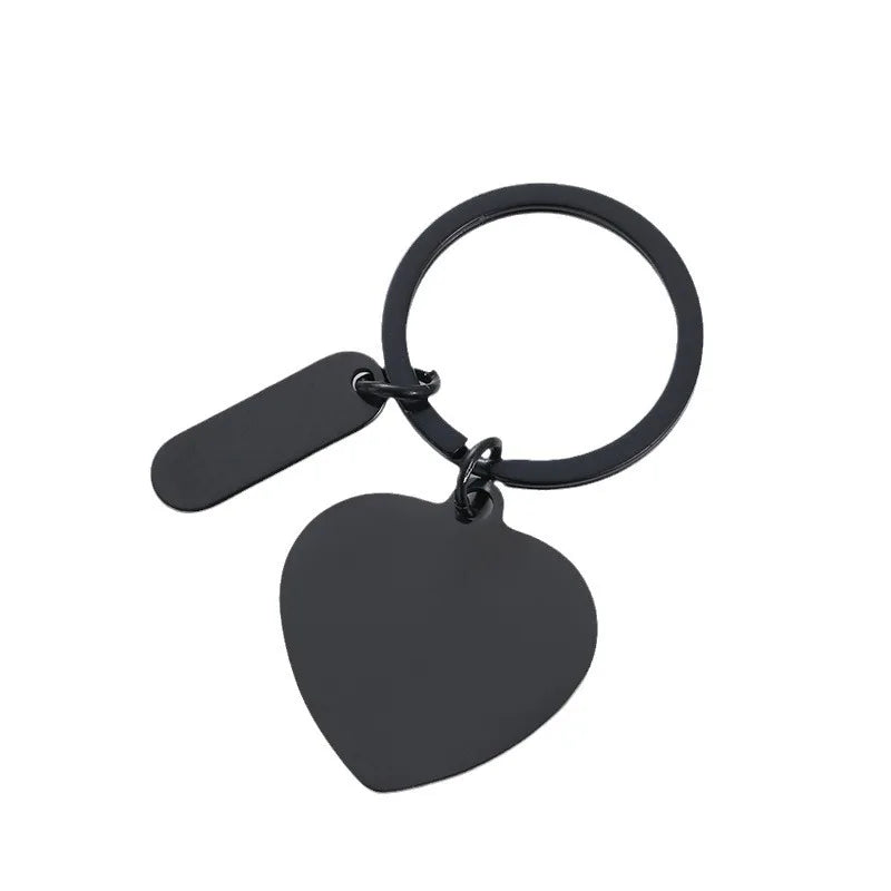 Wholesale New Custom Logo Stainless Steel Keychain with 18K Gold Plated Heart Charm Fashion Style Keychain with Engraving