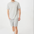 Wholesale Custom New Fashion Men 2PC Set Sporting Suit Short Sleeve T Shirt and Shorts Two Piece Twin Set
