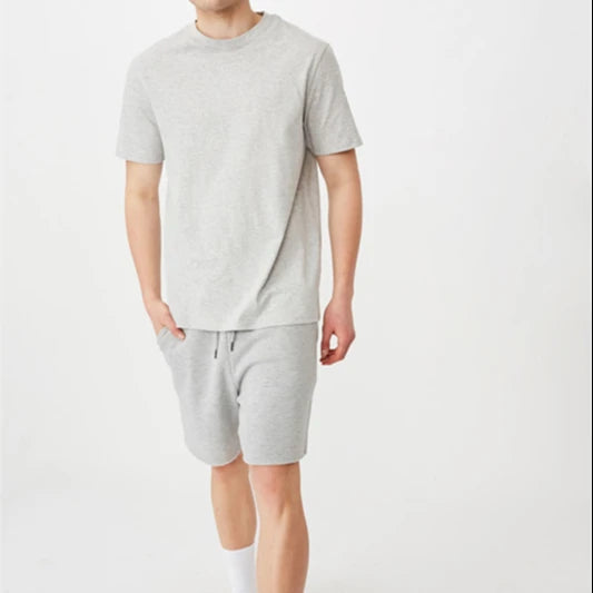 Wholesale Custom New Fashion Men 2PC Set Sporting Suit Short Sleeve T Shirt and Shorts Two Piece Twin Set