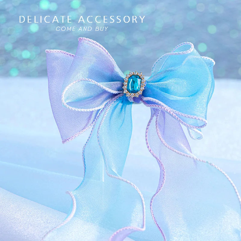 New Girls Cute Colorful Chiffon Bow Ribbon Hairpins Children Sweet Hair Decorate Headband Hair Clips Fashion Hair Accessories