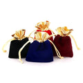 Drawstring Velvet Jewelry Pouch Gold-Edged Velour Packaging Bag Sacks Luxury Case for Gems/Accessories Eco-friendly Storage