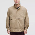 Men's Ripstop Relaxed Fit Jackets Snap-button Collar Front Pockets Jackets