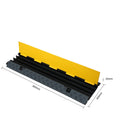 Black and Yellow PVC Cable Protector 3 Channel Outdoor Rubber Speed Bump with Wire Groove Enhances Roadway Safety