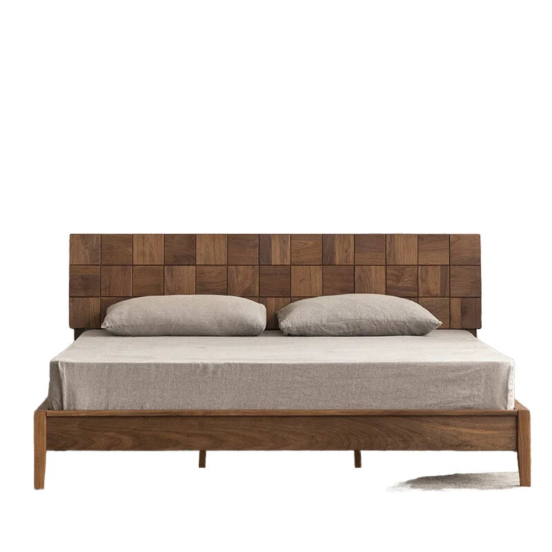 European Modern Style Solid Wood Storage Platform Bed Queen/King Size Eco-Friendly Foldable for Bedroom Home Use