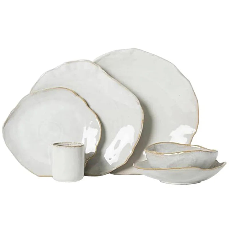 Solhui Nordic Household Tableware Ceramics Irregular Rice Salad Bowls Restaurant Dinnerware Plate