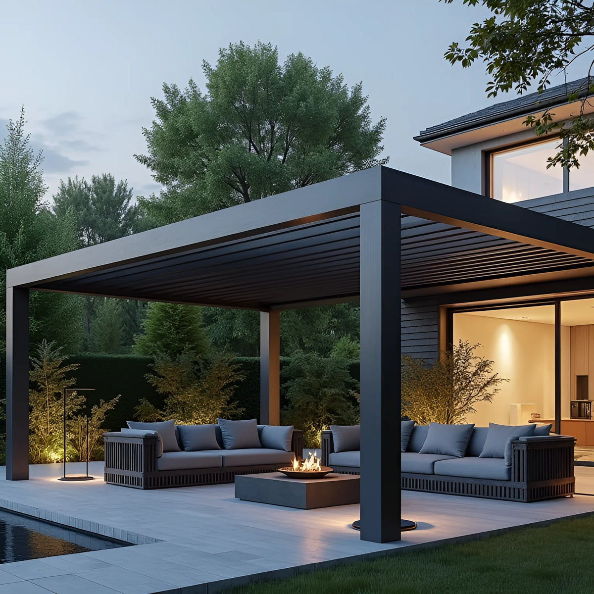 Luxury Aluminum Pergola Waterproof Electric Gazebo Pergola for Outdoor Terrace Nature Aluminium Pavilion Garden Buildings MegaBDM