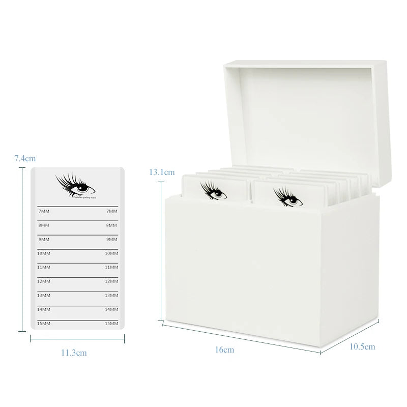 Washable Acrylic Eyelash Storage Organizer 10 Pallets Lash Tile with Lid Packaged in Custom Logo Boxes