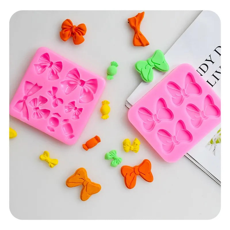 Factory Price  Fondant Chocolate DIY Cake Mold Bow butterfly Silicone Molds Pastry Tools Cake Accessories Butterflies Decor