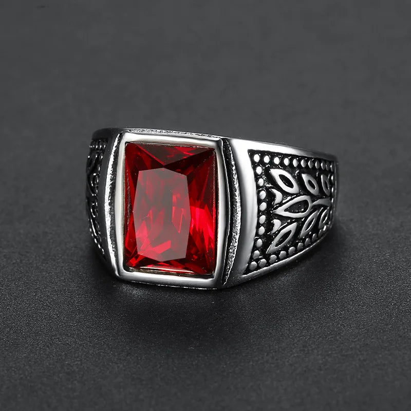 2023 New Wholesale Luxury Jewelry 316L Stainless Steel Zircon Finger Ring for Men Birthday Gift