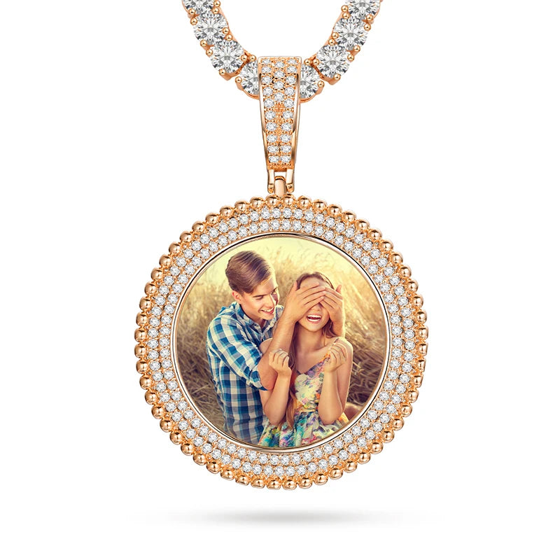 New Arrival 18K Gold Plated Picture Pendant Hip Hop Jewelry Iced Out Zircon Diamond Custom Necklace Pendant