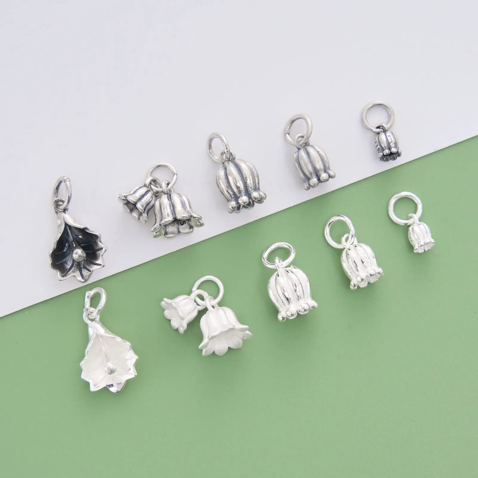 High Quality 925 Sterling Silver Lily of the Valley Pendant Jewelry for Bracelets Necklace Making