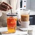 Eco Friendly Borosilicate 700ml 500ml Glass Bubble Boba Milk Tea Glass Bottle Cup With 12mm Plastic Lid