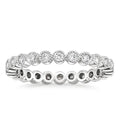 OAHLAN 925 Sterling Silver Wedding Band Round Cubic Zirconia Full Eternity Stackable Engagement Ring for Women Anniversary Gift