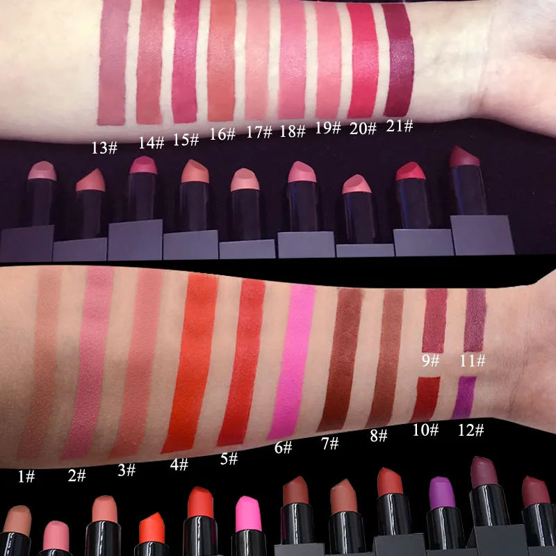 Wholesale Waterproof Long Lasting 21 Colors Matte Magnetic Vegan Solid Lipstick