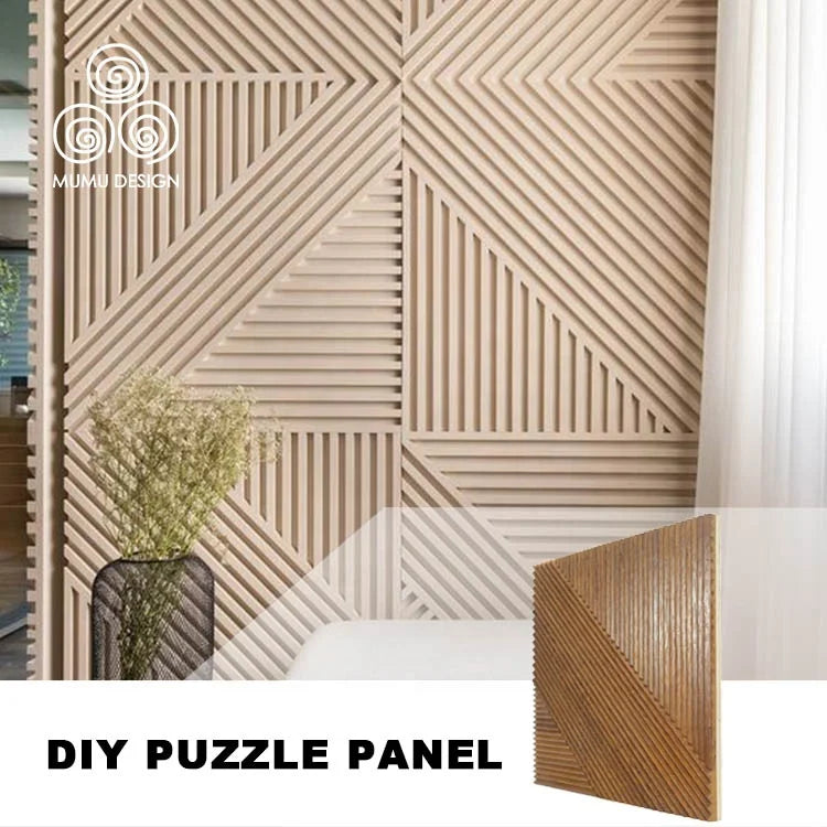 MUMU Flexible High Durability Straight Groove Luxury Puzzle Classic Waterproof Paneling Wood Wall Panel