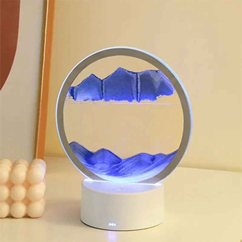 Howlighting Glass Gift Creative Touch Hourglass Table Lamp Color Sand Painting Quicksand Unique Night Light for Bedrooms