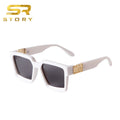 STORY T114 Retro Steampunk Square Sunglasses Men Women Vintage Leopard Thick Frame Hip Hop Luxury Brand Designer Sun Glasses