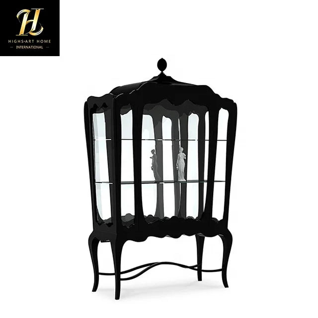 Italian Light Luxury Retour Aux Anciens Display Case Black Side Cabinet Living Room Wall High End Side Cabinet