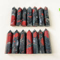 Wholesale Natural Crystal Bloodstone Wands African Blood Stone Points for Meditation