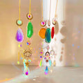 Factory Wholesale Creative Garden Lighting Pendant Natural Crystal Original Stone Agate Piece Sun Catcher Wind Bell Pendant