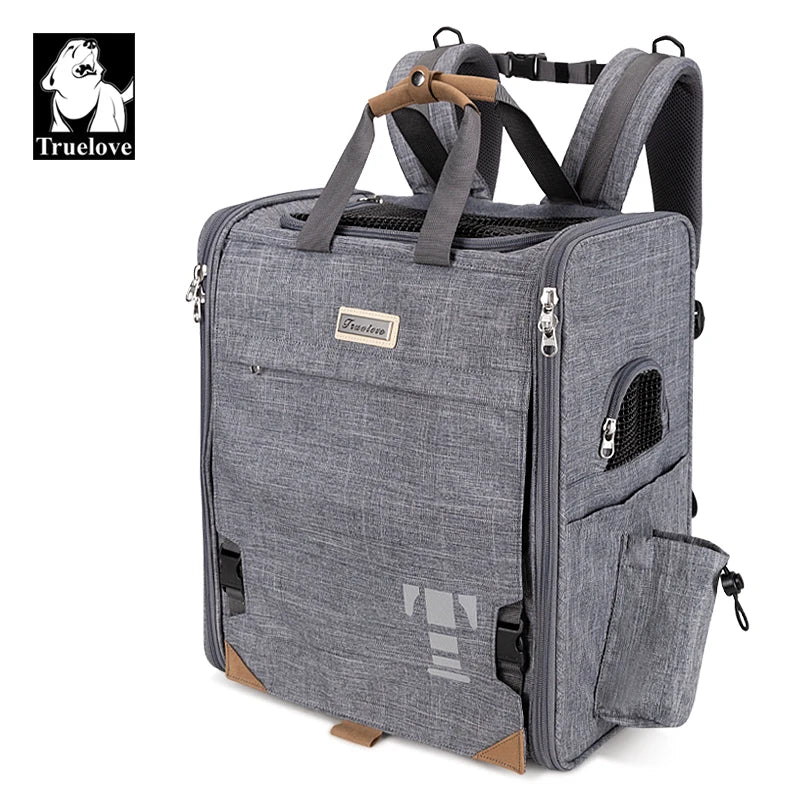 Truelove Soft Durable Nylon Travel Backpack for Small Animals Comfortable Breathable Cat Dog Pet Bag Carrier Zipper for Outdoor
