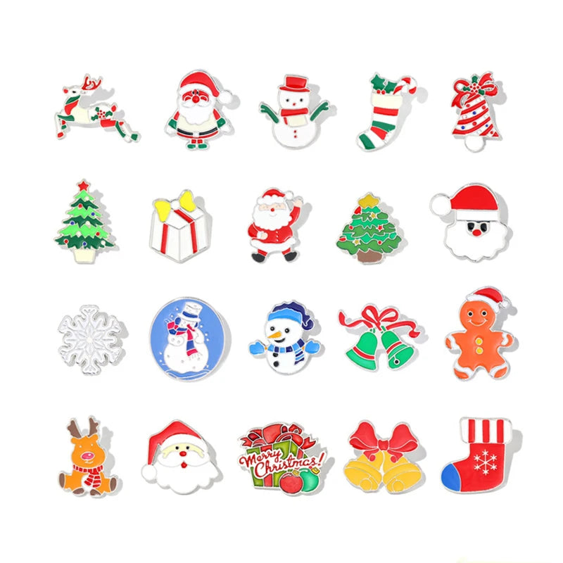 Manufacturer Cartoon Merry Christmas Tree Reindeer Enamel Brooch Hat Clothes Tie Scarf Button Pin Badge Custom Lapel Pins
