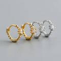 Wholesale Hooks Trendy Vintage S925 Sterling Silver Insert Zircon Versatile Hoop Earrings for Women