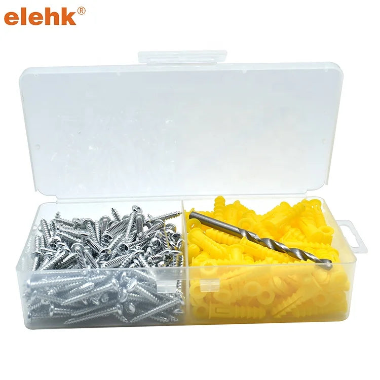 ELEHK Custom Packages Plastic Anchors Wall Plug With Screw Plastic Expansion Wall Plug Hollow Plastic Anchor