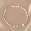 Hot Sell Niche Elegant Style Simplicity Necklace Jewelry Natural Freshwater Pearl Camellia Flower Pendant Neck Chain